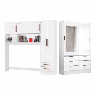 Imagem de Guarda Roupa Modulado Sevilha Com Espelho Carioca Móveis Branco