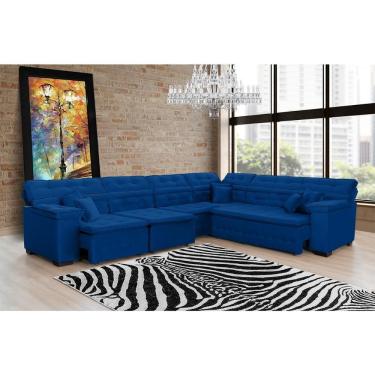 Imagem de Sofá de Canto Magno 2,37x3,97m Azul