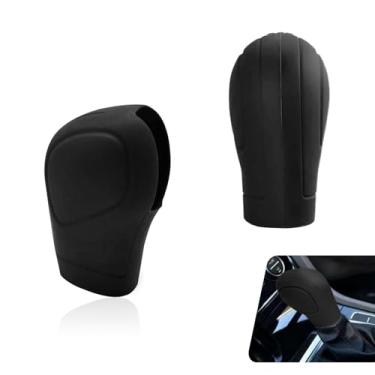 Imagem de CyperFair 2 peças, capa de manípulo de câmbio de marcha, silicone antiderrapante resistente a arranhões, capa de freio de mão altamente extensível à prova d'água, para a maioria dos carros de