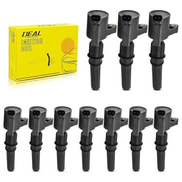 Imagem de Pacote de 10 novas bobinas de ignição para Ford E350 E450 E550 Econoline Club Wagon Van F250 F350 F450 F550 Super Duty F53 Excursion 6.8L V10 Substituição# DG508 DG540 C1139 C1454