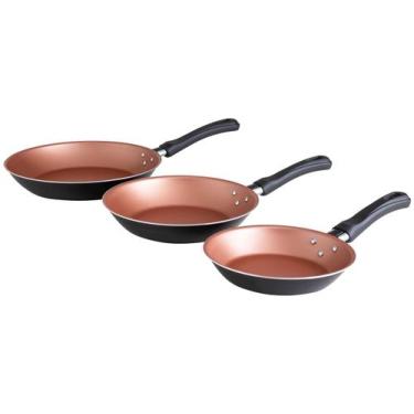 Imagem de Conjunto de Frigideiras Antiaderente Tramontina de Alumínio Linz Preto