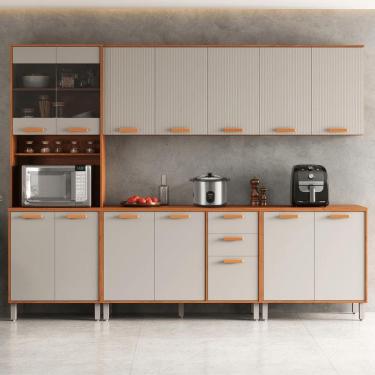 Imagem de Cozinha Completa Itatiaia 270cm em Madeira MDP Cinamomo/Fendi Itafriz