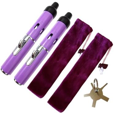 Imagem de Isqueiro de butano, isqueiro de butano recarregável, caneta de chama macia, pacote com 2 unidades roxo claro (gás não incluído)