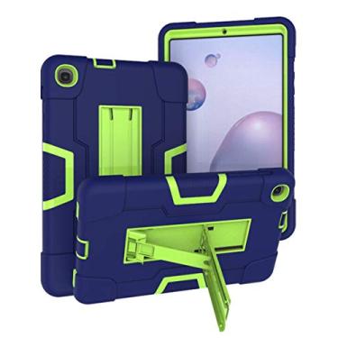Imagem de Jaorty Capa protetora híbrida 3 em 1 [macia e dura] resistente à prova de choque antiderrapante antiarranhões para Samsung Galaxy Tab A 8.4 2020 (T307), azul/amarelo e verde