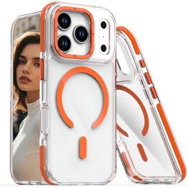 Imagem de Ephoou Capa transparente para Apple iPhone 17 Pro Max para mulheres e homens, compatível com MagSafe - Capa magnética transparente antiamarelamento de grau militar à prova de choque para iPhone 17 Pro