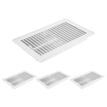 Imagem de PATIKIL Capas de ventilação de piso de 15 x 25 cm, 4 peças de registros de piso capas de ventilação de ar de metal resistentes, alavanca de fornecimento de ar ajustável fácil para grades de teto de