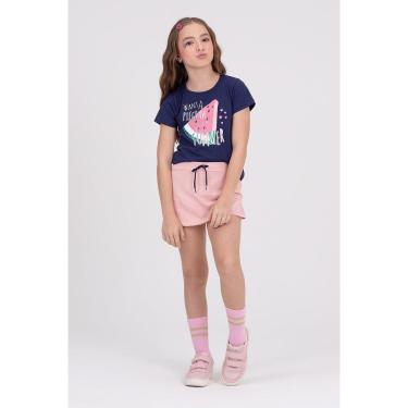 Imagem de Conjunto Infantil Shorts Saia Melancia Marinho-Feminino