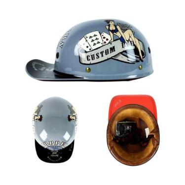 Imagem de Capacete Retro Para Motocicleta Masculino Certificado DOT, Capacete De