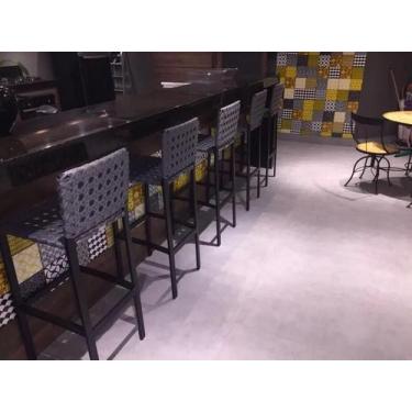 Imagem de Kit 5 Banquetas Altas Com Encosto Em Fibra Sintetica Bancada - Sarah M