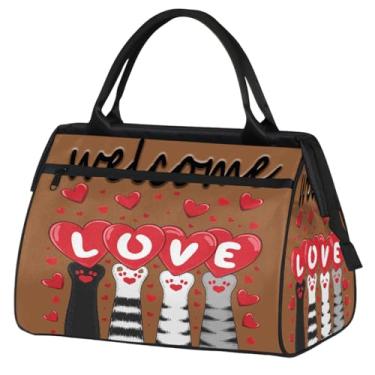 Imagem de Bolsa pequena para o fim de semana, feminina, masculina, rosa, vermelha, dobrável, bolsa esportiva leve para academia, Cor: 73 cm, 15.2*8.3*11.6 inch, Moderno