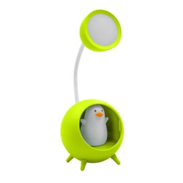 Imagem de Luminária De Mesa LED Articulável USB Recarregável com Design de Patinho, Portátil para Leitura e Estudo, Verde