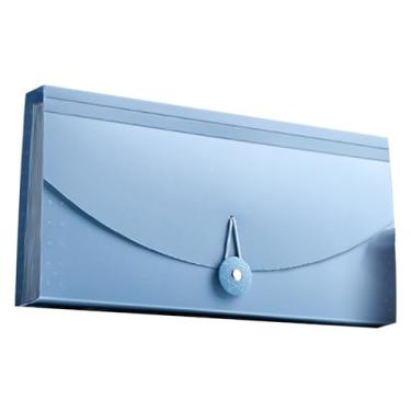 Imagem de AYNEFY Pasta de Arquivo Expansível Com 13 Bolsos, Organizador de Documentos Portátil, Armazenamento de Plástico Durável para Escritório, Sala de Aula, Viagens (Azul)