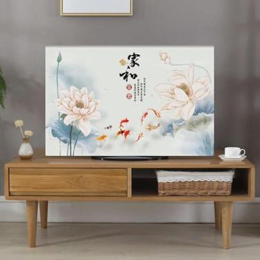 Imagem de Capa de TV para TV à prova de poeira à prova de sol interna, decoração de arte LED LCD TV protetor de tela de computador, proteção contra arranhões, lavável na máquina, sala de estar tipo 02||70
