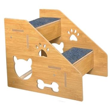 Imagem de Ｂｅｓｇａ Escada para Cães e Gatos com Degraus, Acessórios para Animais de Estimação, Antiderrapante, Leve e Versátil, Ideal para Casa, Cama Alta, Sofá Carro, 2 Camadas