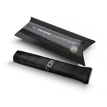 Imagem de OEHMS Punho de tênis de couro premium | Edição de toque especial | Preto | Aderência adesiva de substituição | Feito na Alemanha