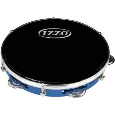 Imagem de Pandeiro izzo 10 polegadas abs com pele preta 3440 azul