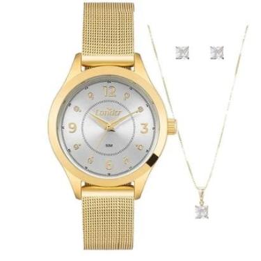 Imagem de Relógio Feminino Condor Dourado com Kit semi Joias CO2035NIJ/K4K-Feminino