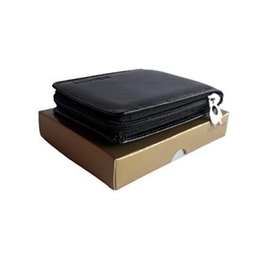 Imagem de Carteira Masculina De Couro Ziper Porta cartão Documentos Notas Moedas