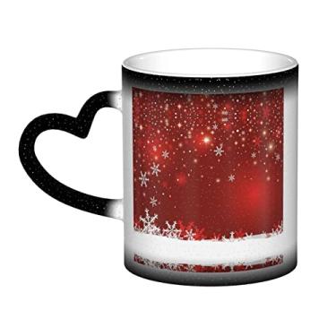 Imagem de Caneca de café divertida de Natal, xícara de cerâmica mágica sensível ao calor que muda de cor, 12 onças, para café/chá/leite/cacau, para adolescente/aniversário/festival/presentes