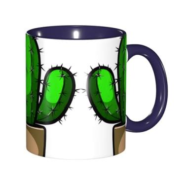 Imagem de Zeraoke Canecas de café criativas com impressão verde, personalizadas, presente para família, tamanho de 325 ml, unissex