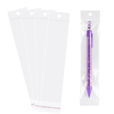 Imagem de Sacos de embalagem longos transparentes com orifício para pendurar 6 cm x 23 cm, 300 peças, sacos de pendurar autoseláveis para embalagem de presentes, chaveiros, joias e brincos (2,4 x 12,6/interior