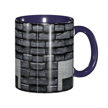 Imagem de Zeraoke Canecas de café criativas com impressão cinza abstrata, personalizadas, presente para família, tamanho de 325 ml, unissex