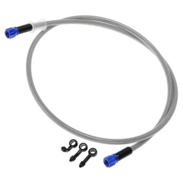 Imagem de REPAIROCK Linha de mangueira de óleo de embreagem de freio de motocicleta de 120 cm fio de aço inoxidável trançado PU linha de freio hidráulico para motocicletas Dirt Bike tom prateado