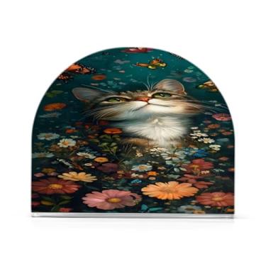 Imagem de Qilmy Porta-guardanapos fofos de gatos e borboletas para mesas - porta-guardanapos para cozinha, porta-guardanapos de mesa, porta-guardanapos de coquetel, porta-guardanapos moderno, guardanapos de