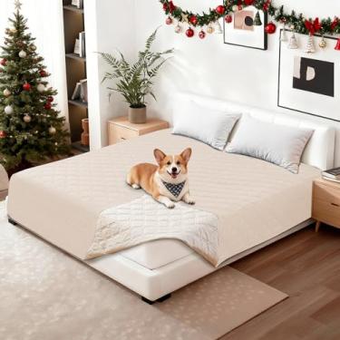 Imagem de CYCMACO Capas de sofá à prova d'água para animais de estimação, capa de cama de cachorro impermeável, cobertores macios antiderrapantes para cães, lavável, cobertor para cães grandes e gatos (203 x
