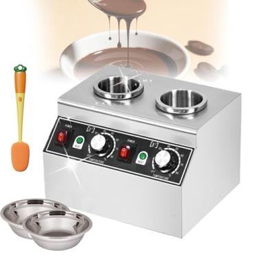 Imagem de Aquecedor EléTrico Para Molho De Queijo E Chocolate,Temperatura AjustáVel De 30 A 85°C,MúLtiplas DivisóRias Com Controle De Interruptor Independente,Para Ketchup,Chocolate,Queijo
