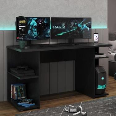 Imagem de Mesa Para Computador Gamer Preto Carraro - CARRARO MÓVEIS