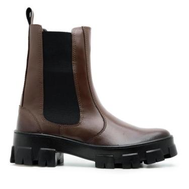 Imagem de Bota Chelsea Feminina Tratorada Cano Médio Confortável - San Lorenzo, 