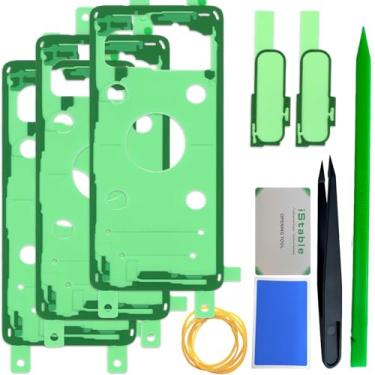 Imagem de iStable Fita adesiva de capa traseira compatível com Samsung Galaxy S10 Tiras adesivas de substituição da caixa da porta da bateria traseira SM-G973F/DS (pacote com 3)