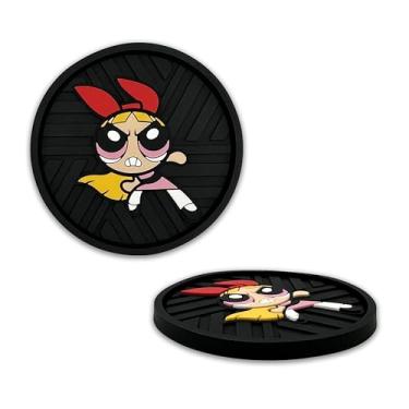 Imagem de NJECT Porta-copos automotivos de silicone texturizado 3D para meninas superpoderosas oficialmente licenciadas (6,5 cm de diâmetro) | Ajuste universal para todos os carros, caminhões, SUVs e mais |