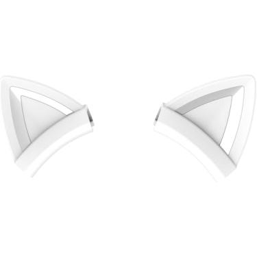 Imagem de 2 peças de material de silicone branco, capa de fone de ouvido de gato, adequada para fones de ouvido de jogos, removível, durável, fofa e requintada, leve