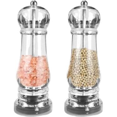 Imagem de Kit 2 Moedor Grande de Sal e Pimenta em Acrílico - Mecanismo Cerâmica Regulável para Temperos no Churrasco