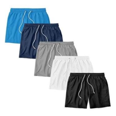 Imagem de Kit 5 Shorts Bermuda Masculino Tactel Liso Praia Academia-Masculino