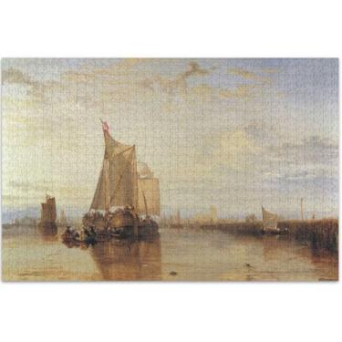 Imagem de J. M. W. Turner Pintura Barco Paisagem Marítima 1000 Peças Quebra-cabeça Adultos Pintura Animal Arte Divertida Puzzles para Adultos Jogo Quebra-Cabeças Presentes, 75 x 40 cm