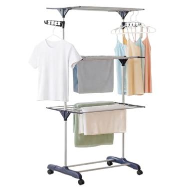 Imagem de Varal de Chão Dobrável Portátil 3 Andares, Ideal para Secar Roupa e Underwear(Cinza)