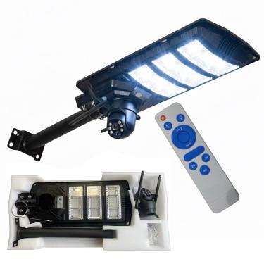 Imagem de Luminaria Camera Solar Sensor Movimento App Celular Controle Iluminaçao Segurança Casa Garagem Varanda Rua