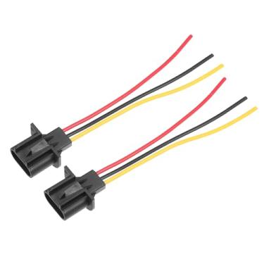 Imagem de Partuto 2 peças universal H13 soquete de lâmpada de carro - conector de chicote de fiação macho de LED automático - plástico metálico preto