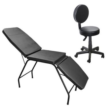 Imagem de Kit Profissional Clínica Estética: Maca 3 Posições + Mocho - For-ty St