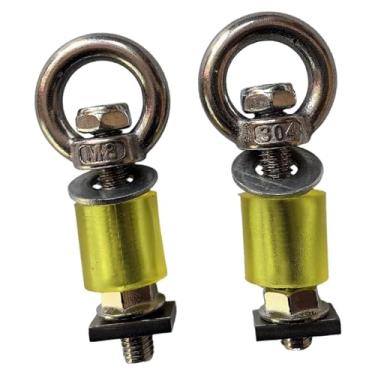 Imagem de Mqetly 2 Parafusos Olhal para Bagageiro de Teto, Parafusos T de aço Inoxidável Reforçados para Cordas, Ganchos de Ancoragem, Bagageiro de Teto, Comprimento 6 Cm