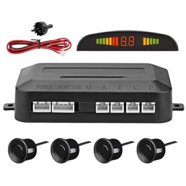 Imagem de Sensores de estacionamento para veículos – de sensor de estacionamento de com kit de radar de 4 sensores, lembrete de alarme LCD de backup reverso sem fio para