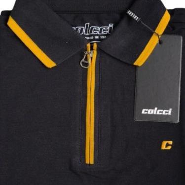 Imagem de Camisa Polo Preta com Zíper Masculina Colcci-Masculino
