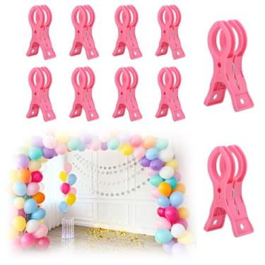 Imagem de 10 Molas para Arco de Balões, Plástico com Mola Resistentes Ideais para Arco Balões Fotografia Casamentos Noivados e Decoração Cenários (Rosa)