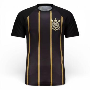 Imagem de Camiseta Corinthians Raglan Dry Listras Gold