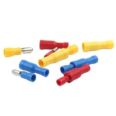 Imagem de 50 peças, conjunto de 25 peças MPD FRD PVC fêmea macho terminal isolante conector de crimpagem de fio elétrico (amarelo)