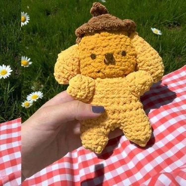 Imagem de Boneco Amigurumi Pompompurin Sanrio De Crochê - Feito À Mão Kawaii