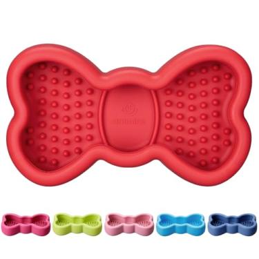 Imagem de Tapete de lambida para cães, Animire Tigelas antiderramamento para alívio da ansiedade, almofada de silicone para lambida com ventosas, brinquedo congelável para enriquecimento de cães para tédio e